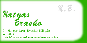 matyas brasko business card